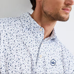 Peter Millar 男士 Read The Putt 性能高尔夫 Polo 衫 - 白色