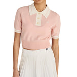 Malbon Damen Mikayla Knit Golf-Poloshirt – Dusty Rose