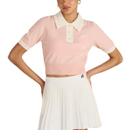 Malbon Damen Mikayla Knit Golf-Poloshirt – Dusty Rose