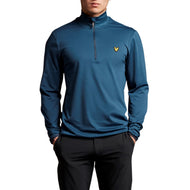 Lyle & Scott Tech 1/4 ZIP MIDLAYER - AEGEISCHE BLUE