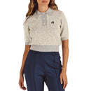 Malbon Damen Mikayla Sashiko Poloshirt – Elfenbein