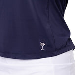 Golftini Women's Say Yes Long Sleeve Golf Polo Shirt - Navy/White