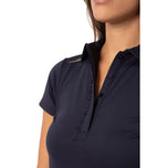 Golftini女子荷叶边高尔夫球球衫 - 海军