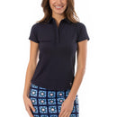 Golftini Damen Ruffle Golf Polo Shirt - Marine