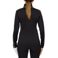 J.Lindeberg Women's NEFE Viertel Zip Golf Mid Layer - Schwarz