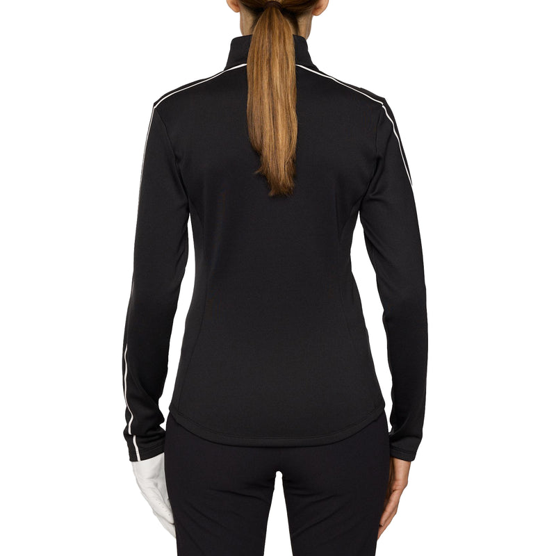 J.Lindeberg Women's NEFE Viertel Zip Golf Mid Layer - Schwarz
