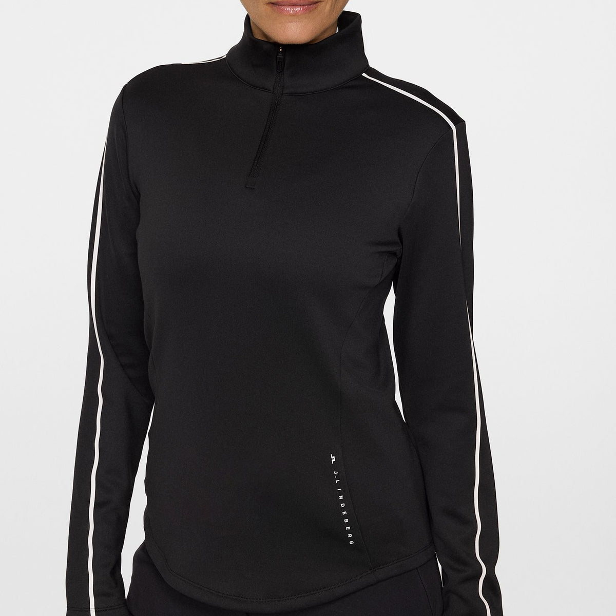 J.Lindeberg Women's NEFE Viertel Zip Golf Mid Layer - Schwarz