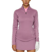 J.Lindeberg Women's NEFE Viertel Zip Golf Mid Layer - sehr Traube