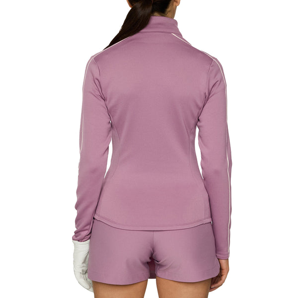 J.Lindeberg Women's NEFE Viertel Zip Golf Mid Layer - sehr Traube