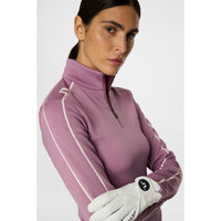 J.Lindeberg Women's NEFE Viertel Zip Golf Mid Layer - sehr Traube