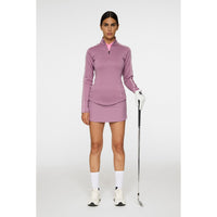 J.Lindeberg Women's NEFE Viertel Zip Golf Mid Layer - sehr Traube