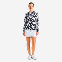 Nivo Women's Lolita UV Long Sleeve Mock Neck Golf Shirt - Black/White