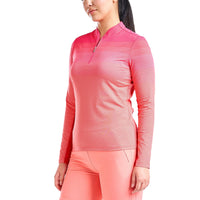 Nivo Women's Lolita UV Long Sleeve Mock Neck Golf Shirt - Cherry