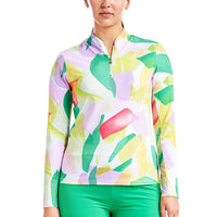 Nivo Women's Lolita UV Long Sleeve Mock Neck Golf Shirt - Classic Green