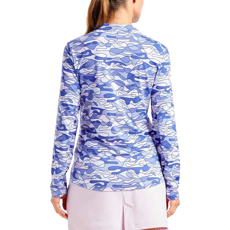 Nivo Frauen Lolita UV Langarm Langarm Mock Neck Golf Hemd - Kobalt
