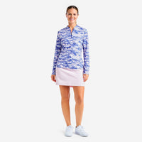 Nivo Frauen Lolita UV Langarm Langarm Mock Neck Golf Hemd - Kobalt