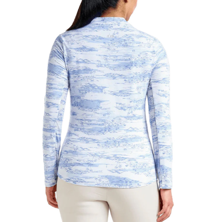 Nivo Frauen lolita uv Langarm Mockhals Golfhemd - sanftblau
