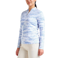 Nivo Frauen lolita uv Langarm Mockhals Golfhemd - sanftblau
