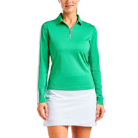 Nivo Women's Nina LIVCOOL Long Sleeve Mock Neck Golf Shirt - Classic Green