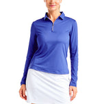 Nivo Frauen Nina Livcool Langarm Mock Neck Golf Hemd - Kobalt