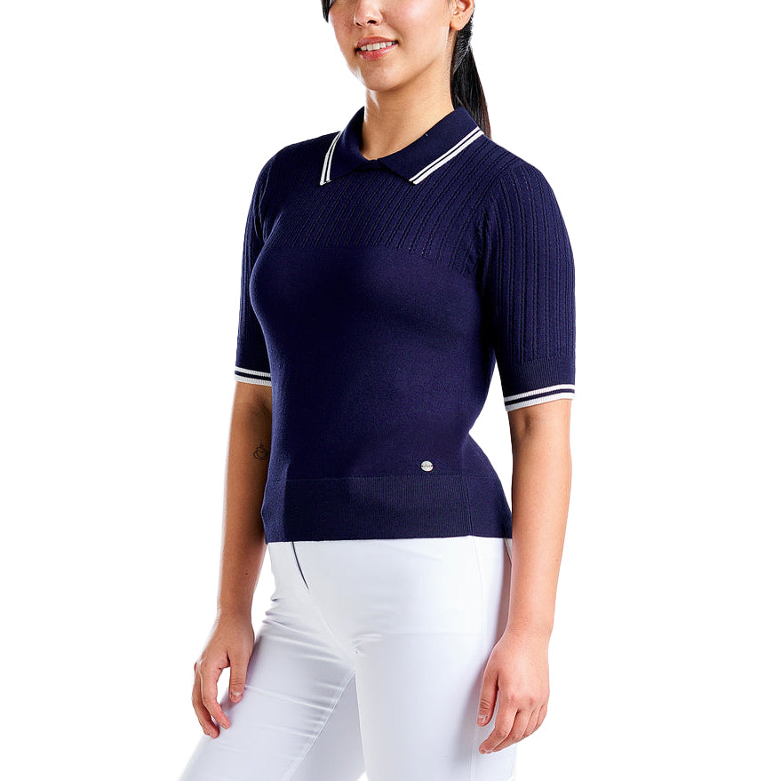 Nivo Women's Vy Sweater Golf Polo Shirt - Navy