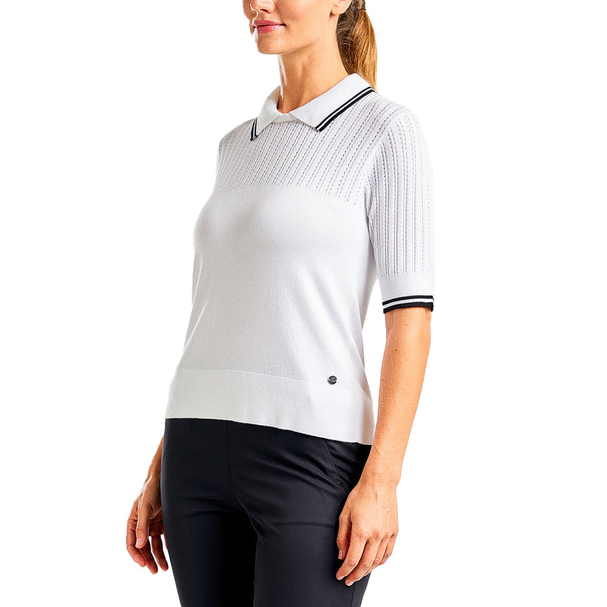 Nivo Frauen Vy Pullover Golf Polo Shirt - Weiß