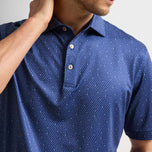 Peter Millar In The Rough Performance Jersey Golf Polo Shirt - Sport Navy