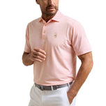 Peter Millar Jubilee Performance Jersey Stripe Golf-Poloshirt – Sommer-Aprikose