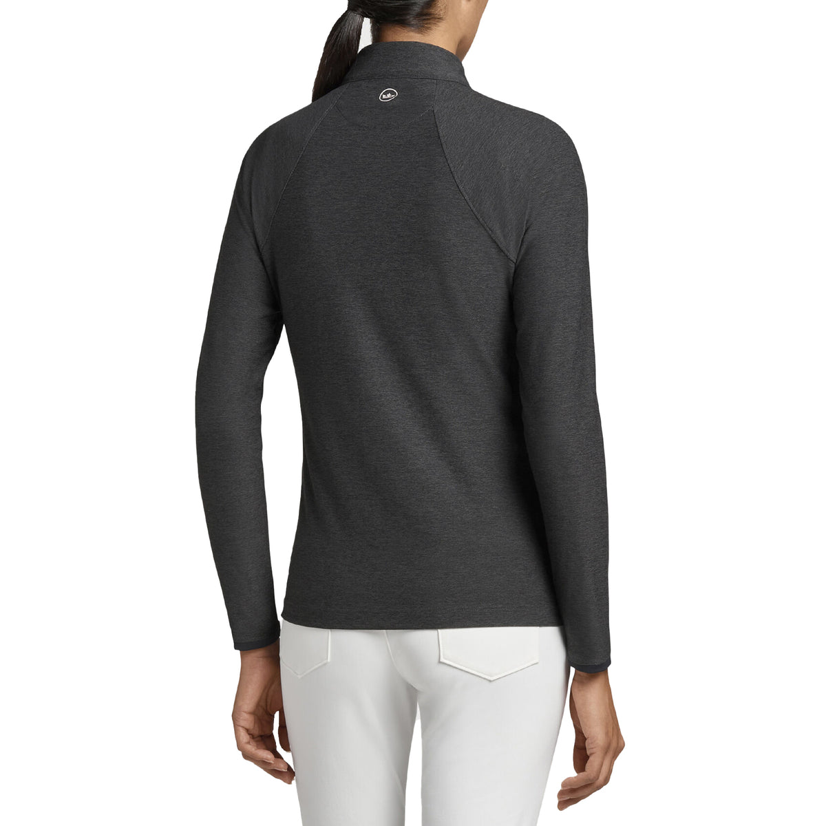 Peter Millar Damen Melange Raglan Sleeve 1/4 Zip Midlayer - Schwarz
