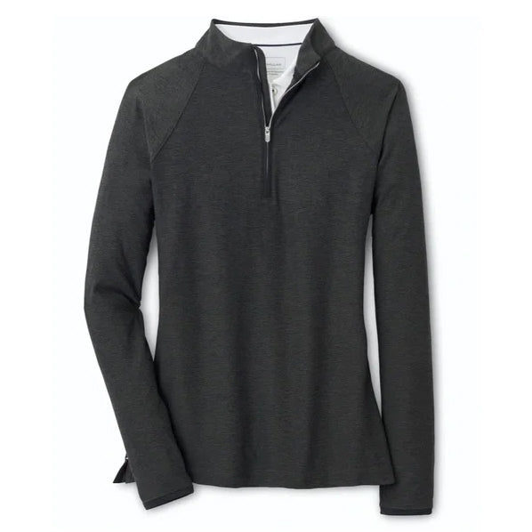 Peter Millar Damen Melange Raglan Sleeve 1/4 Zip Midlayer - Schwarz