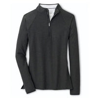 Peter Millar Damen Melange Raglan Sleeve 1/4 Zip Midlayer - Schwarz