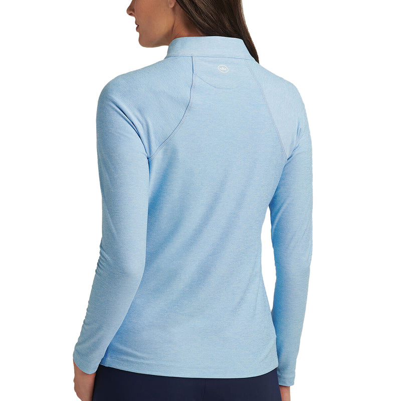 Peter Millar Frauen Melange Raglan Sleeve 1/4 Zip Midlayer - Motorhaube