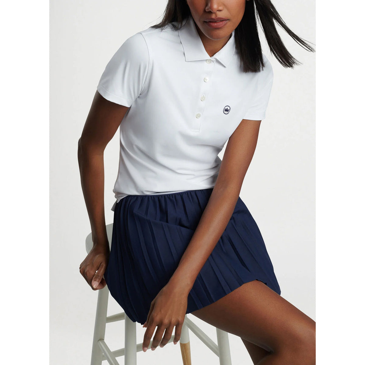 Peter Millar Damen Performance Stretch Jersey Golfhemd - Weiß
