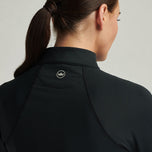 Peter Millar Frauen Frauen Raglan -Ärmel Perth 1/4 MIDLAYER - Schwarz