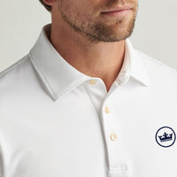 Peter Millar Performance Stretch Jersey Langarm Golfhemd - Weiß