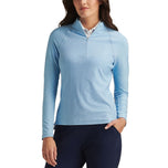 Peter Millar Frauen Melange Raglan Sleeve 1/4 Zip Midlayer - Motorhaube
