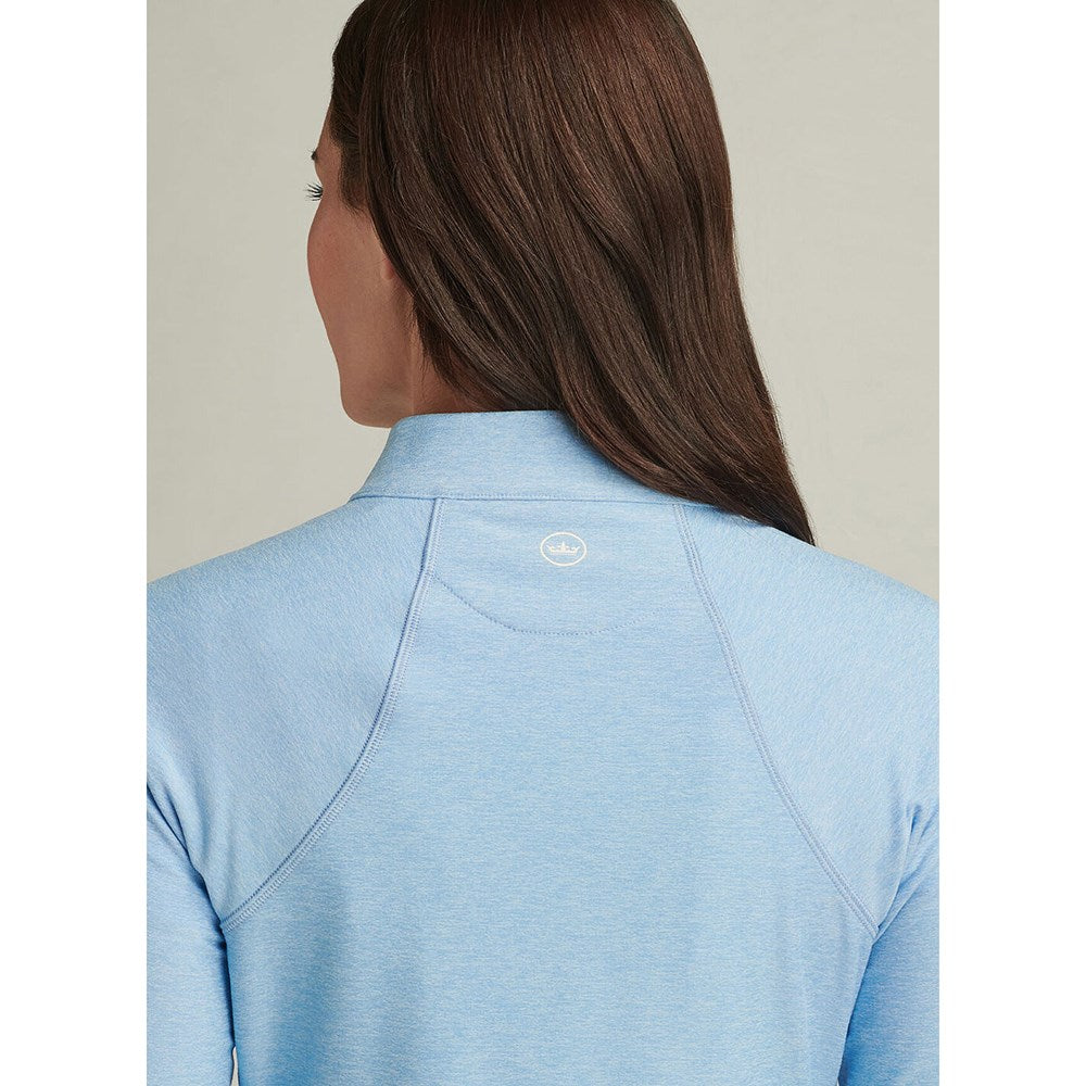 Peter Millar Frauen Melange Raglan Sleeve 1/4 Zip Midlayer - Motorhaube