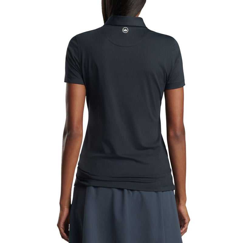 Peter Millar Damen Performance Stretch Jersey Golfhemd - schwarz
