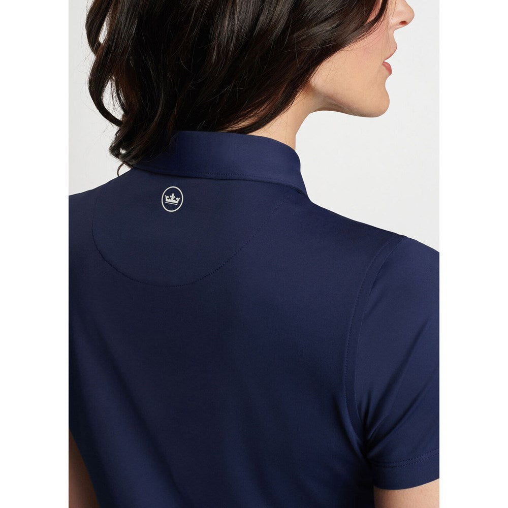 Peter Millar Frauen Performance Stretch Jersey Golf Shirt - Marine