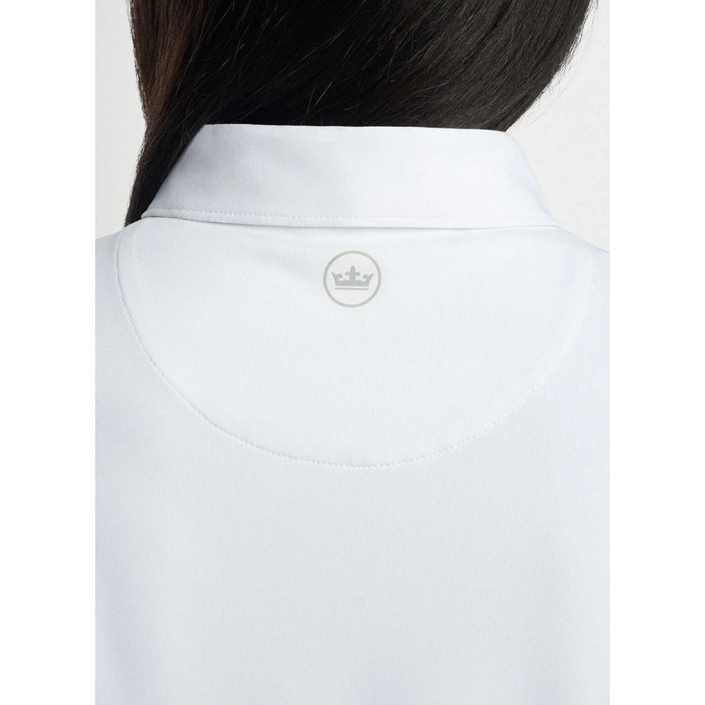 Peter Millar Damen Performance Stretch Jersey Golfhemd - Weiß