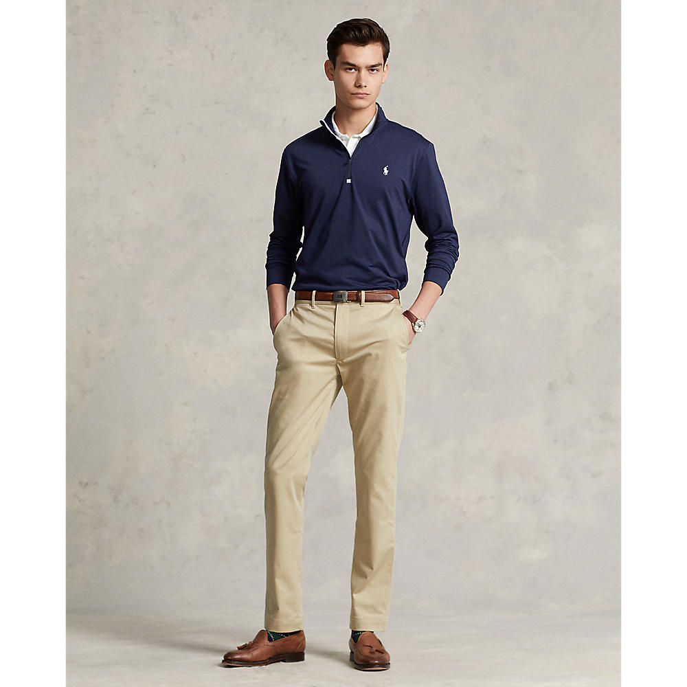 Polo Performance Ralph Lauren Half Zip Peached Jersey - Französische Marine