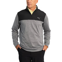 Puma CloudSpun Colourblock 1/4 Zip Golf Sweatshirt - Puma Black/Ruhige Schatten Heather