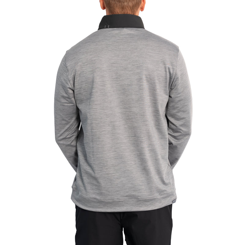 Puma CloudSpun Colourblock 1/4 Zip Golf Sweatshirt - Puma Black/Ruhige Schatten Heather
