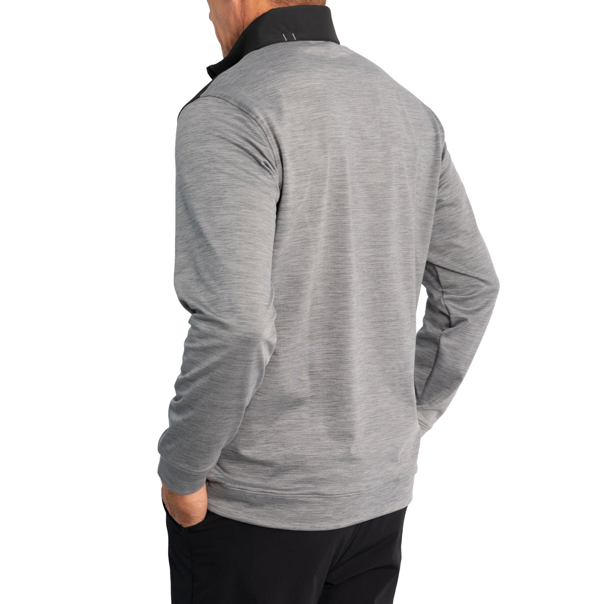 Puma CloudSpun Colourblock 1/4 Zip Golf Sweatshirt - Puma Black/Ruhige Schatten Heather