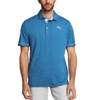 Puma CloudSpun Haystack Golf Polo -Hemd - Lake Blue Heather/ High Rise