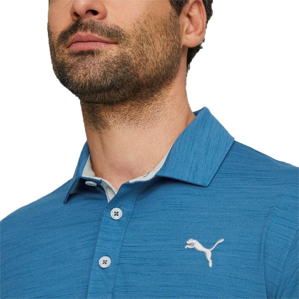 Puma CloudSpun Haystack Golf Polo -Hemd - Lake Blue Heather/ High Rise