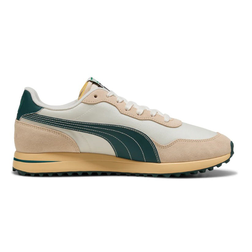 Puma Helsinki G Spikeless Golfschuhe - Frosted Elfenbein/grüne Gelände/Lichtstroh