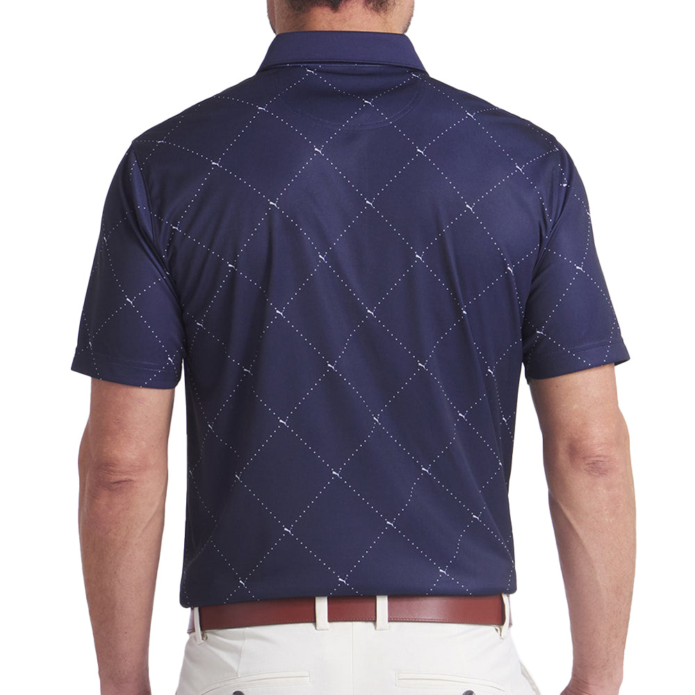 Puma Pure 2,0 Argyle Golfhemd - Deep Navy/White Glow
