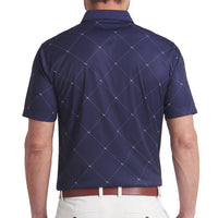 Puma Pure 2,0 Argyle Golfhemd - Deep Navy/White Glow