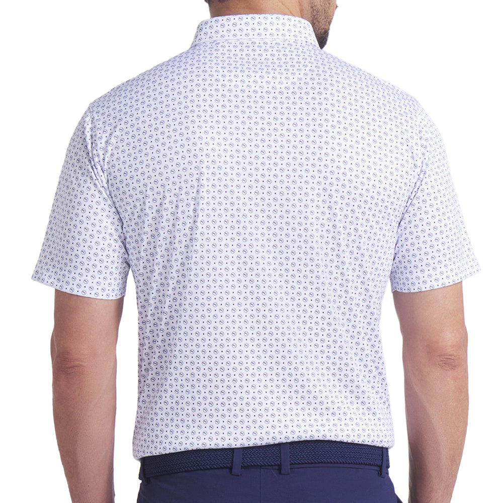 Puma Pure 2.0 Circle Cat Golf Hemd - weißer Glühen/tiefe Marine